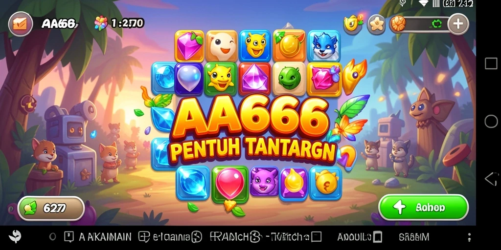 Tangkapan layar gameplay AA666 yang penuh warna dan menantang.
