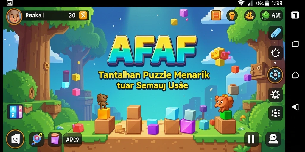 Screenshot gameplay AFAF yang menampilkan tantangan puzzle.