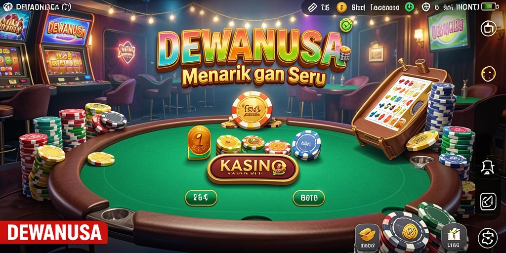 Tampilan gameplay menarik dari DEWANUSA dengan suasana kasino yang nyata.