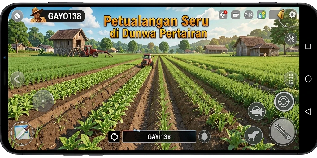 Tampilan gameplay GAYO138 dengan aktivitas bertani yang menyenangkan.