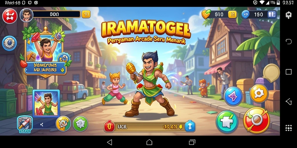 Tampilan seru gameplay IRAMATOGEL dengan aksi arcade yang menarik.