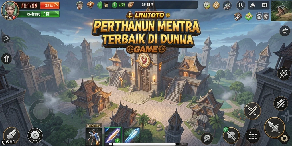 Tampilan gameplay LINITOTO yang penuh aksi Tower Defense.