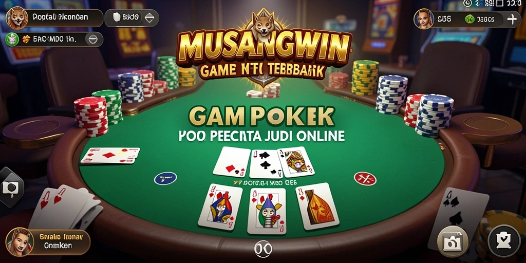 Tampilan gameplay Poker yang seru dan mendebarkan di MUSANGWIN.