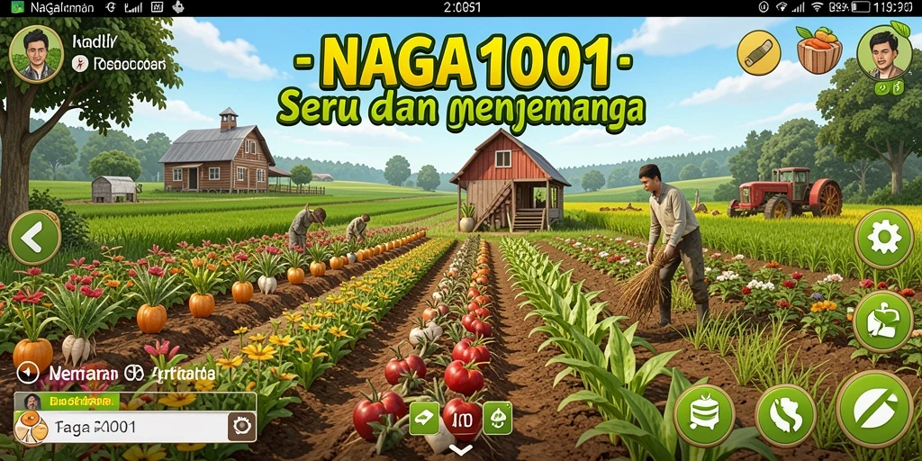 Tampilan gameplay menarik dari NAGA1001 yang menunjukkan aktivitas bertani.