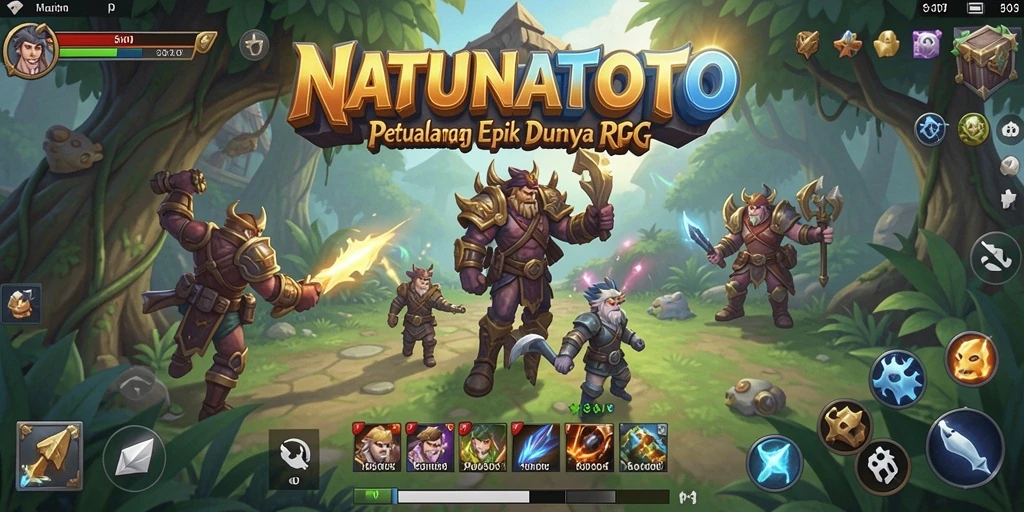 Screenshot utama NATUNATOTO menampilkan aksi mendebarkan dalam permainan RPG.