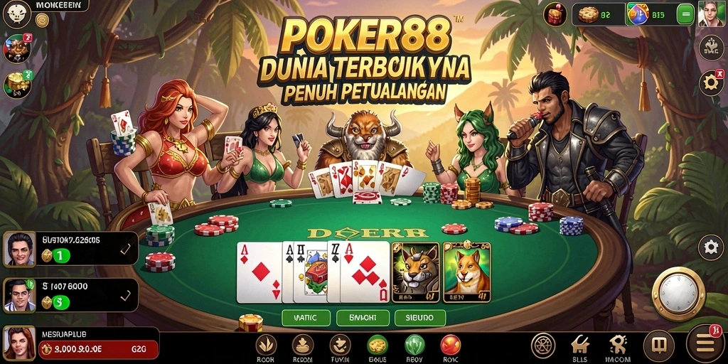 Screenshot menunjukkan gameplay POKER88 dalam dunia terbuka yang dinamis.