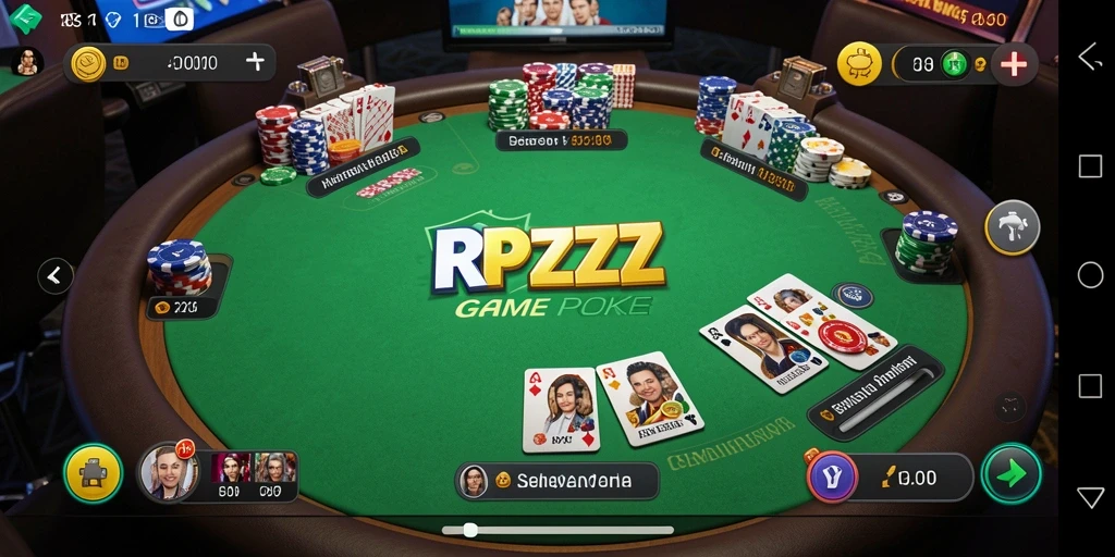 Tampilan gameplay Poker yang seru dan menarik di RPZZZ.
