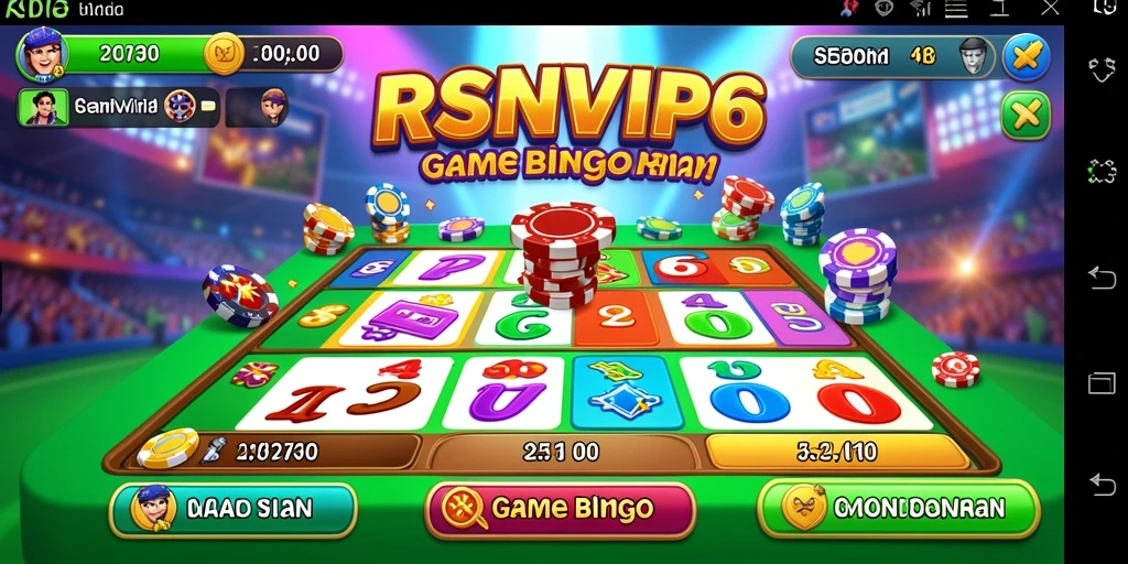 Tampilan screenshot gameplay Bingo RSNVIP6 yang menarik dan penuh warna.