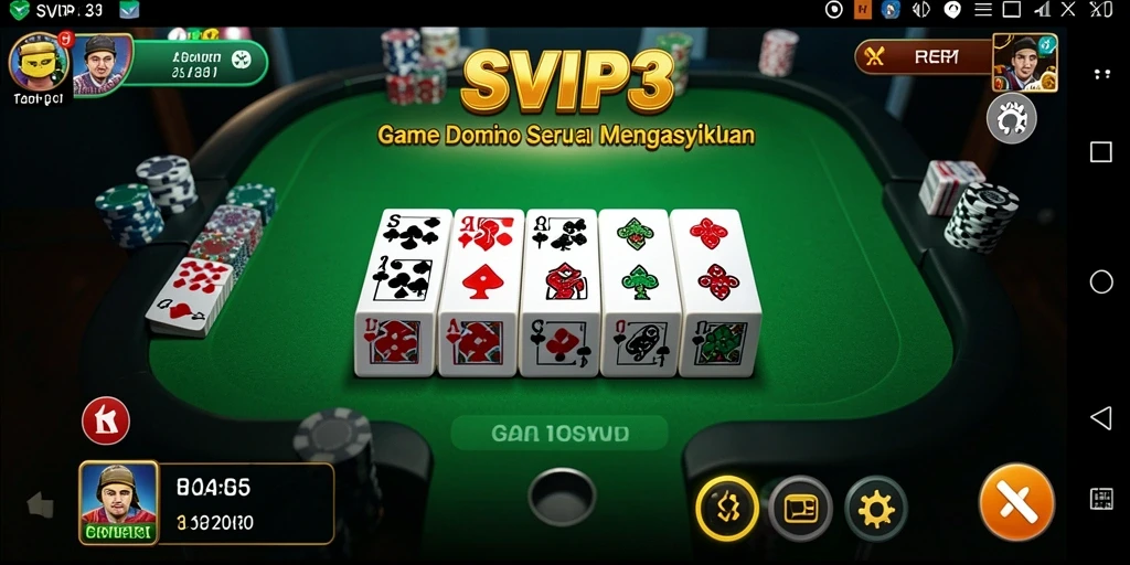Tampilan gameplay seru dari SVIP3 saat bermain Domino.