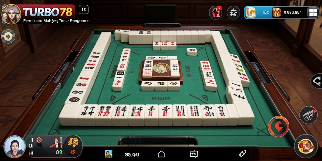 Screenshot gameplay TURBO78 dengan tampilan papan Mahjong yang menarik.