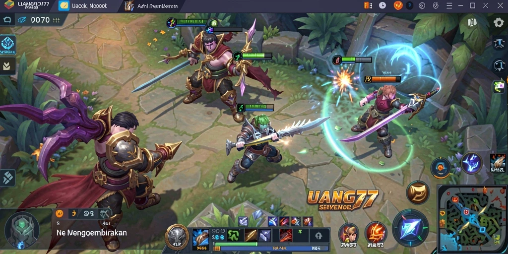 Gameplay seru dalam arena pertarungan MOBA UANG77.