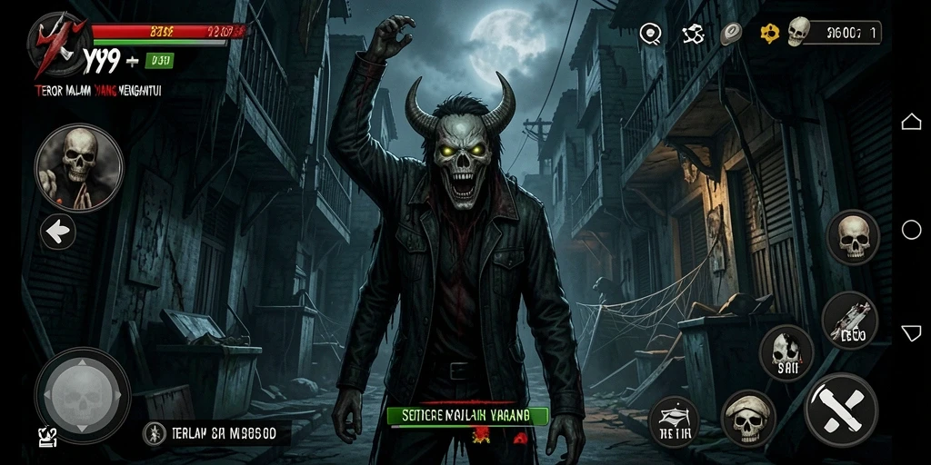 Screenshot Y89 menunjukkan aksi gameplay yang menegangkan dan atmosfer Horror.