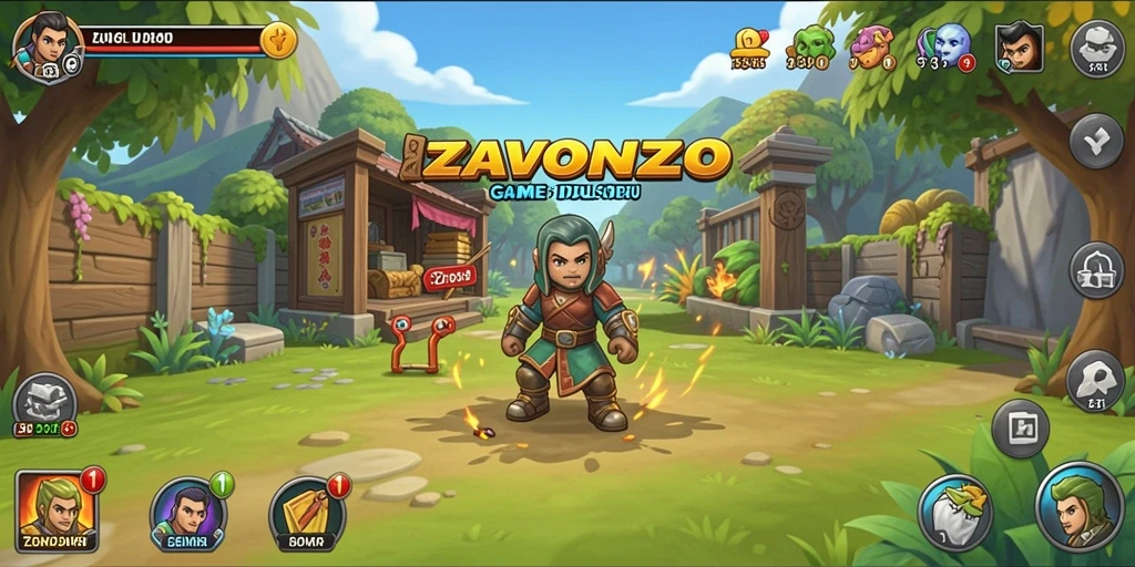 Screenshot utama ZAVONZO menampilkan gameplay Idle yang menarik.